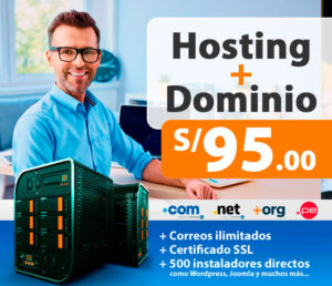 oferta 95 soles hosting + dominio