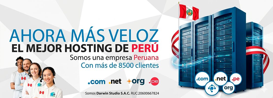 El mejor hosting de Perú - Servidores rápidos para páginas web y dominios .com y .pe